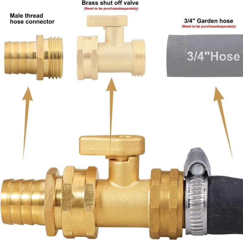 SIGURANTA Garden Hose Repair Connector with Clamps Hose End Repair Kit,3/4" Barb Garden Hose Fittings Male and Female brass garden hose ends (3/4"Barb-10 Set) - Image 4